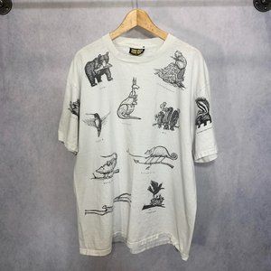 Vintage Art tee single stitch aop shirt size XL